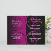 Weddenschappen Ceremony Program Pink Butterfly Cur (Staand voorkant)