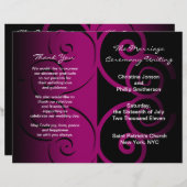 Weddenschappen Ceremony Program Pink Butterfly Cur (Voorkant / Achterkant)