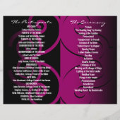 Weddenschappen Ceremony Program Pink Butterfly Cur (Achterkant)