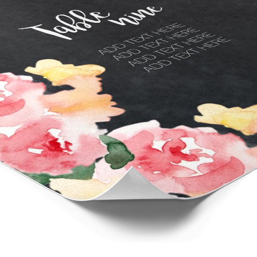 Weddenschappen | Chalkboard Floral Poster (Hoek)