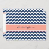 Weddenschappen Coral Blue Chevron Kaart (Voorkant / Achterkant)