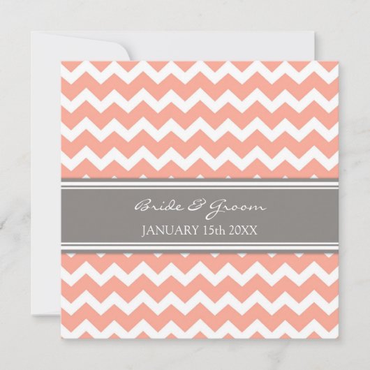 Weddenschappen Coral Gray Chevron Kaart (Voorkant)