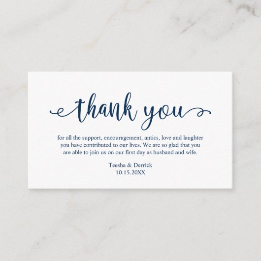 Weddenschappen Dank u, Modern Simple Rustic Script Informatiekaartje (Voorkant)
