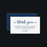 Weddenschappen Dank u, Modern Simple Rustic Script Informatiekaartje<br><div class="desc">Dit is het Rustic moderne Navy Blue Script,  Wedding dank je Kaart Enclosure. U kunt de doopvontkleuren veranderen,  en uw trouwdetails in de passende doopvont/het schrijven toevoegen. #TeeshaDerrick</div>