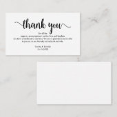 Weddenschappen Dank u, Modern Simple Rustic Script Informatiekaartje (Voorkant / Achterkant)