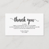 Weddenschappen Dank u, Modern Simple Rustic Script Informatiekaartje (Voorkant)