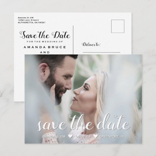 Weddenschappen De datum opslaan | Elegant modern s Aankondigingskaart (Voorkant / Achterkant)