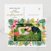 Weddenschappen De datum opslaan | Foto met tropisc Briefkaart (Voorkant / Achterkant)