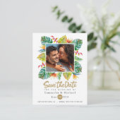 Weddenschappen De datum opslaan | Foto met tropisc Briefkaart (Staand voorkant)