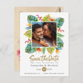 Weddenschappen De datum opslaan | Foto met tropisc Briefkaart (Voorkant / Achterkant)