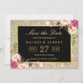 Weddenschappen De datum opslaan | Trendy Gold Glit Save The Date (Voorkant)