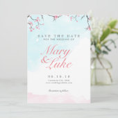 Weddenschappen De datum opslaan | Waterverf Cherry Save The Date (Staand voorkant)