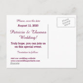 Weddenschappen De datum waarop deze kan worden aan Aankondigingskaart (Achterkant)