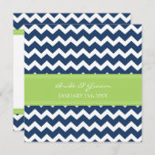 Weddenschappen Donkere blauwe Limoen Chevron Kaart (Voorkant / Achterkant)