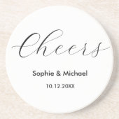 Weddenschappen Eenvoudig zwart wit Zandsteen Onderzetter (Voorkant)