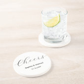 Weddenschappen Eenvoudig zwart wit Zandsteen Onderzetter (Zijkant)