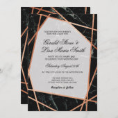 Weddenschappen Elegant Black Marble Roos Gold Kaart (Voorkant / Achterkant)