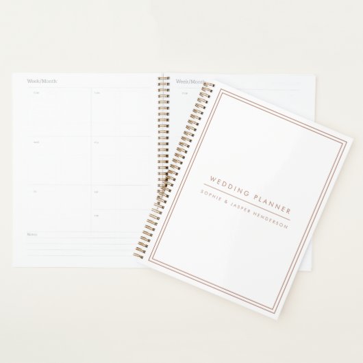 Weddenschappen Elegant Faux Roos Gold en White Planner (Display)