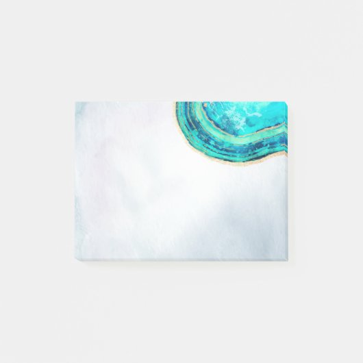 Weddenschappen Elegant Waterverf Blauwgroen en Gol Post-it® Notes (Voorkant)