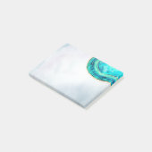 Weddenschappen Elegant Waterverf Blauwgroen en Gol Post-it® Notes (Schuin)