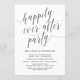 Weddenschappen Elopement, Moderne Zwarte Calligraf Kaart