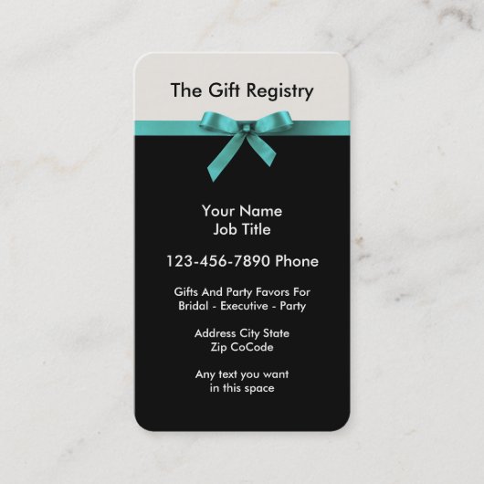 Weddenschappen en cadeauservice visitekaartje (Voorkant)