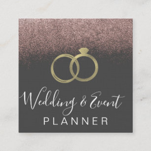 Weddenschappen en feesten Planner Faux Gold Ring P Vierkante Visitekaartje