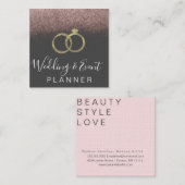 Weddenschappen en feesten Planner Faux Gold Ring P Vierkante Visitekaartje (Voorkant / Achterkant)
