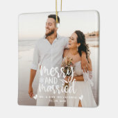 Weddenschappen en keramische kerstfoto's keramisch ornament (Links)