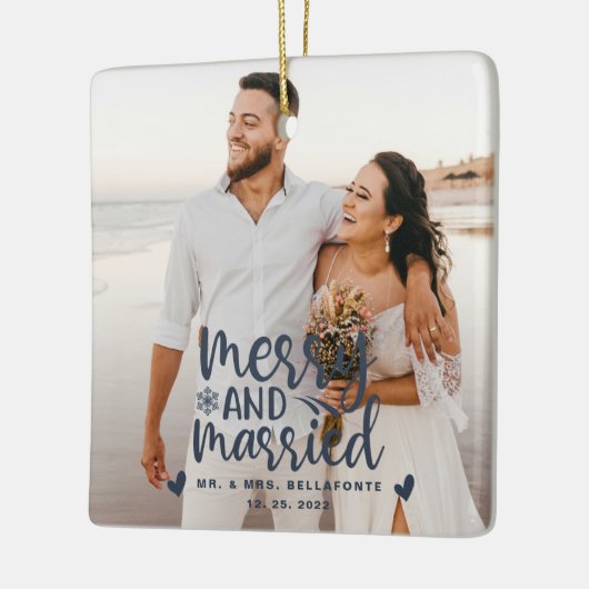 Weddenschappen en keramische kerstfoto's keramisch ornament (Links)