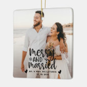 Weddenschappen en keramische kerstfoto's keramisch ornament (Links)