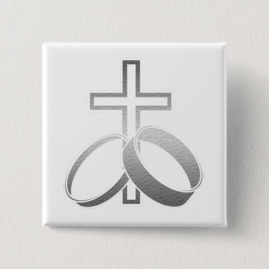 Weddenschappen en -kruisen voor bruiloft en tegens vierkante button 5,1 cm (Voorkant)