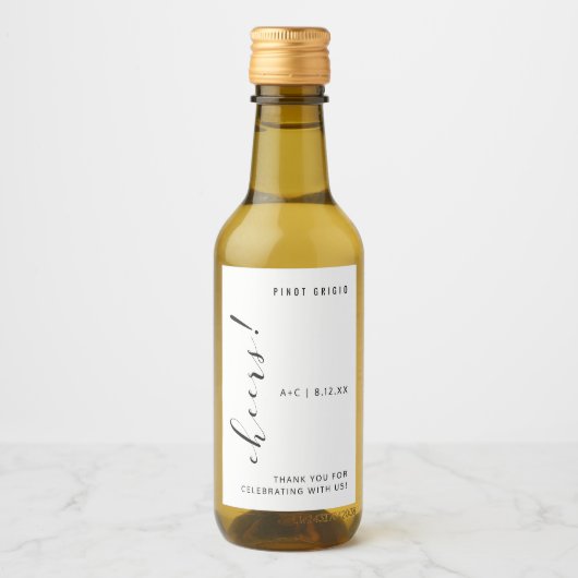 Weddenschappen en Vrijgezellenfeest Elegant-minima Wijn Etiket (Voorkant)