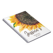 Weddenschappen Geel bruine zonnebloem Wit Notitieboek (Rechterzijde)