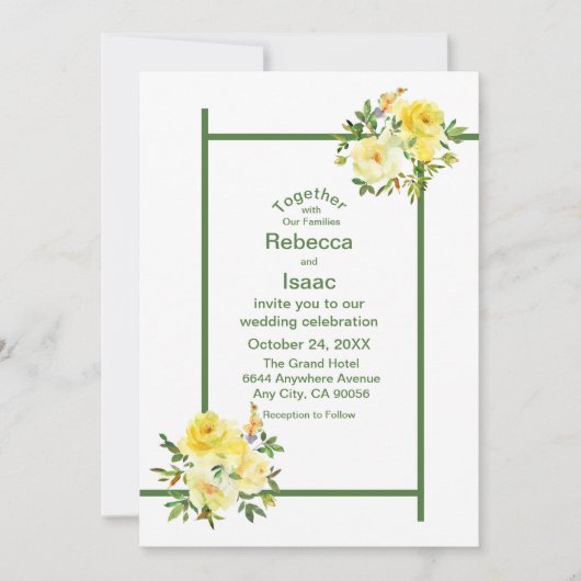 Weddenschappen - Gele rozen Kaart (Voorkant)