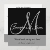 Weddenschappen Gezegde monogram zwart grijs Kaart (Voorkant / Achterkant)
