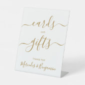 Weddenschappen Gifts Elegant Gold Calligraphy Reclamebord Met Voetstuk (Voorkant)