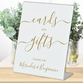 Weddenschappen Gifts Elegant Gold Calligraphy Reclamebord Met Voetstuk