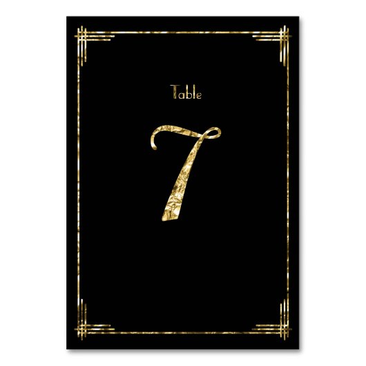 Weddenschappen Gold Foil Art Deco 7 Kaart (Voorkant)