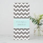 Weddenschappen Gray Blue Chevron Kaart (Staand voorkant)