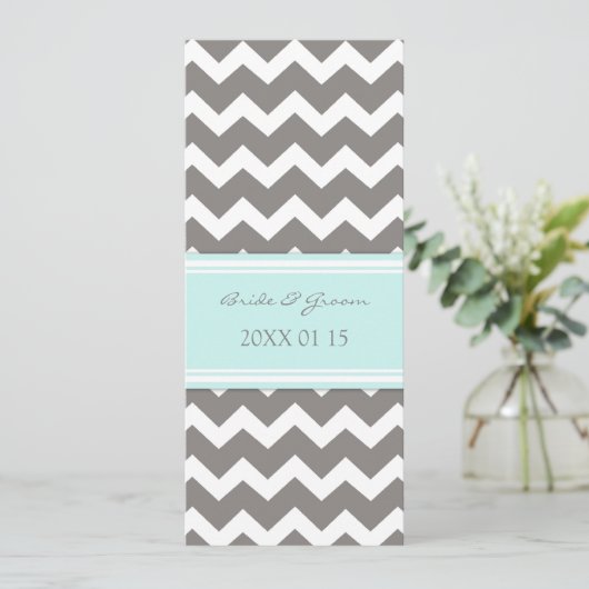 Weddenschappen Gray Blue Chevron Kaart (Staand voorkant)