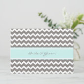 Weddenschappen Gray Blue Chevron Kaart (Staand voorkant)