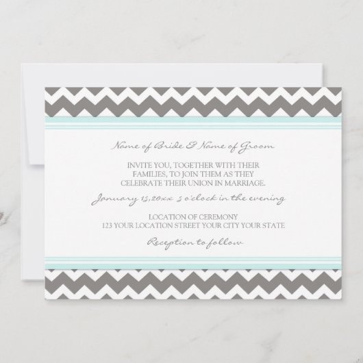 Weddenschappen Gray Blue Chevron Kaart (Achterkant)