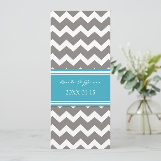 Weddenschappen Gray Blue Chevron Kaart (Staand voorkant)