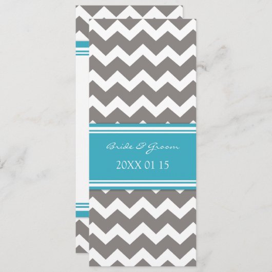 Weddenschappen Gray Blue Chevron Kaart (Voorkant / Achterkant)