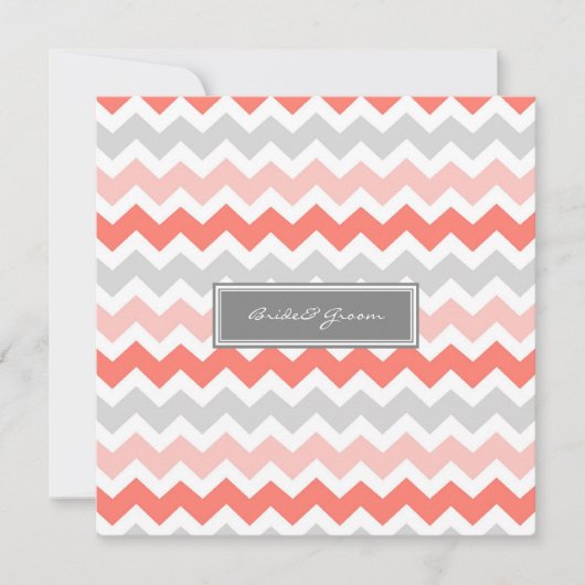 Weddenschappen Gray Coral Chevron Kaart (Voorkant)
