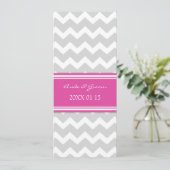 Weddenschappen Gray Hot Pink Chevron Kaart (Staand voorkant)