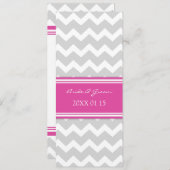 Weddenschappen Gray Hot Pink Chevron Kaart (Voorkant / Achterkant)