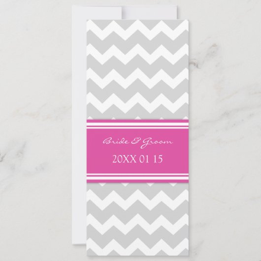 Weddenschappen Gray Hot Pink Chevron Kaart (Voorkant)