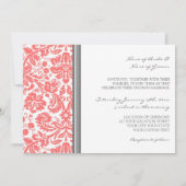 Weddenschappen Grijze koraal Damask Patroon Kaart (Achterkant)